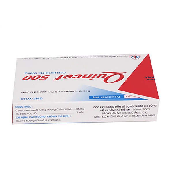 Ảnh của Quincef 500(Cefuroxim)-hộp 2 vỉ 5 viên