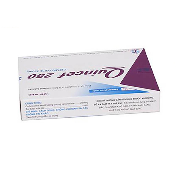 Ảnh của Quincef 250 (Cefuroxim )- hộp 2 vỉ 10 viên