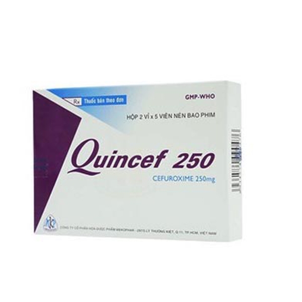 Ảnh của Quincef 250 (Cefuroxim )- hộp 2 vỉ 10 viên