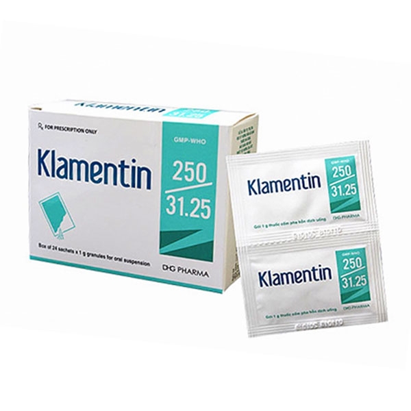 Ảnh của Klamentin 250 ( H 24 gói )-(Amoxicilin+acid clavulanic)