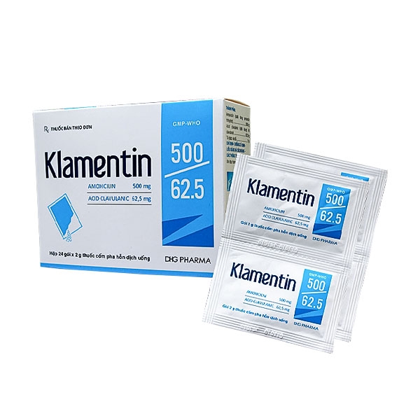Ảnh của Klamentin 500/62.5 ( H 24 gói ) -(Amoxicilin + acid clavulanic)