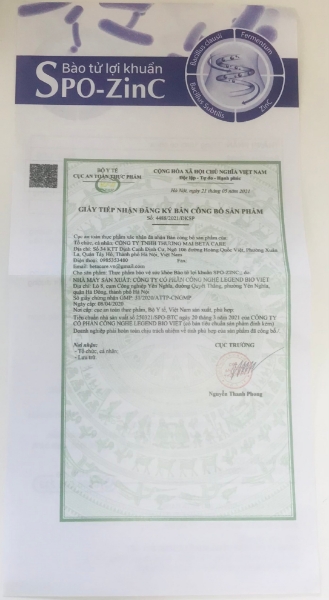 Ảnh của Bào tử lợi khuẩn Spo-Zinc Hộp 20 ống