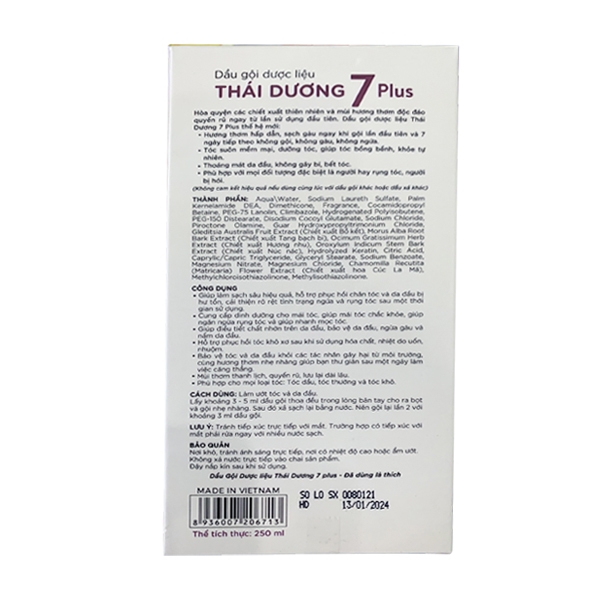  Dầu Gội Thái dương 7 plus Chai 250ml - 2