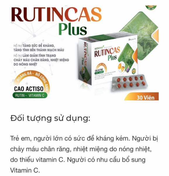 Ảnh của Rutincas Plus (hộp 30viên)