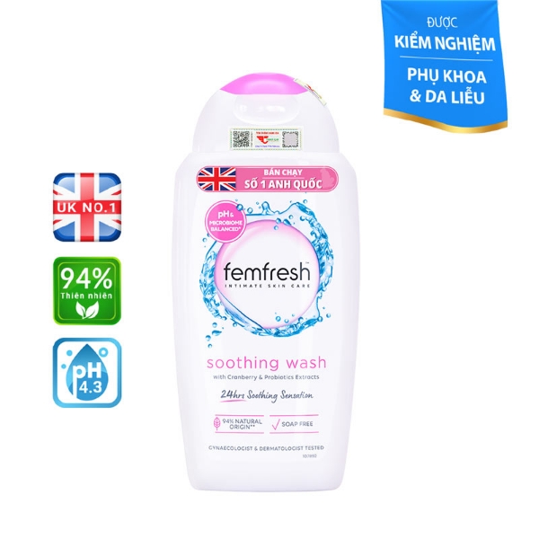 Ảnh của Dung dịch vệ sinh phụ nữ Femfresh Soothing Wash 250ml ( màu hồng )