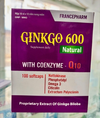 Ảnh của Viên uống Ginkgo 600 tăng cường tuần hoàn não (Hộp 100 viên)