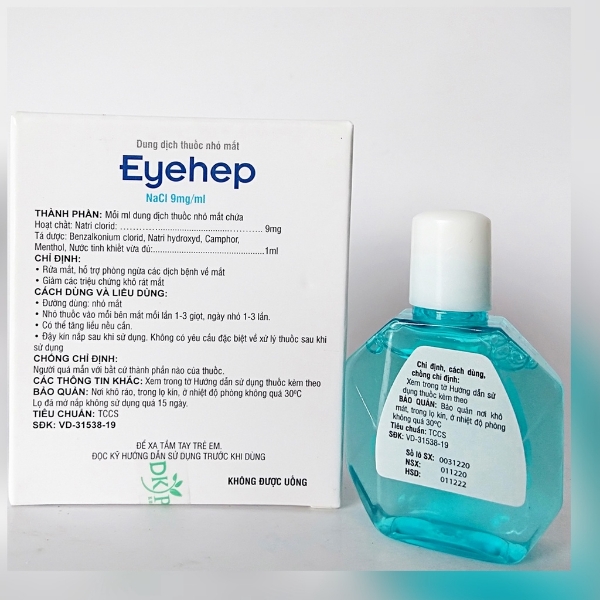 Ảnh của Dung dịch nhỏ mắt Eyehep Nacl 0.9% làm sạch mắt và dưỡng mắt Lọ 15ml