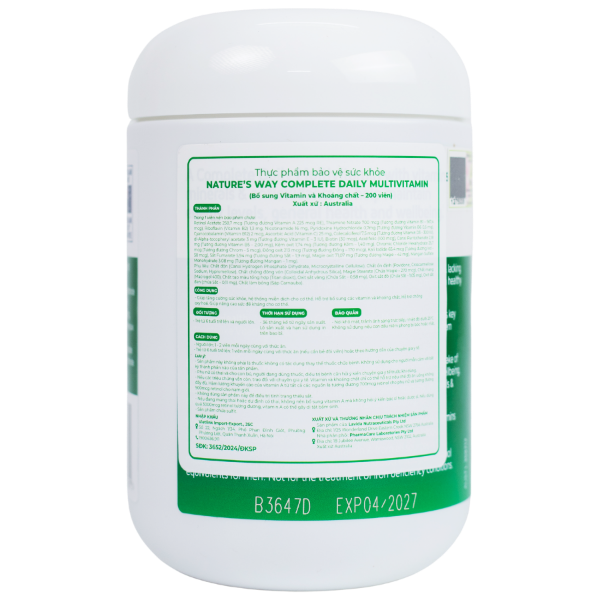 Ảnh của [HÀNG NHẬP KHẨU] Viên uống Complete Daily MultiVitamin 100 Viên Nature's Way bổ sung vitamin Cho Người Lớn