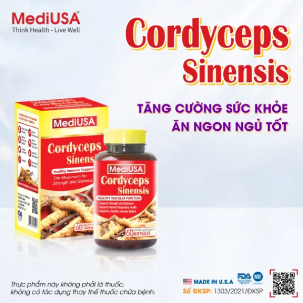Ảnh của Viên uống đông trùng hạ thảo CORDYCEPS SINENSIS - 60 viên