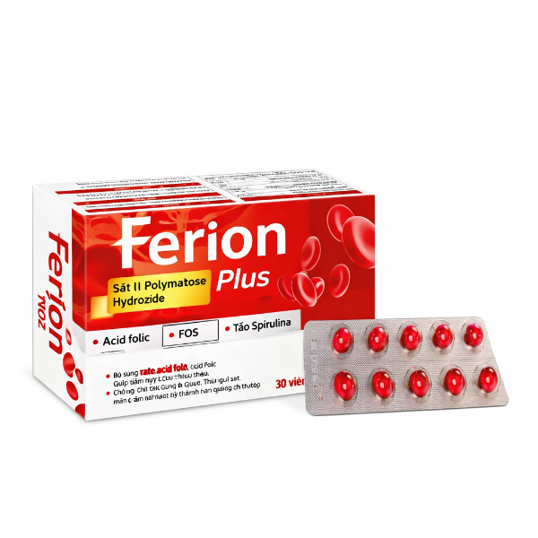 Ảnh của Ferion Plus bổ sung sắt, acid folic, giảm thiếu máu (hộp 60 viên)