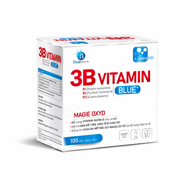 Ảnh của Vitamin 3B - Blue hỗ trợ cung cấp B1 B6 B12 (hộp 100 viên)