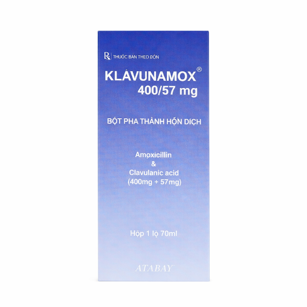 Ảnh của Klavunamox 400/57mg( Amoxicilin + Acid Clavulanic) - kháng sinh điều trị nhiễm khuẩn