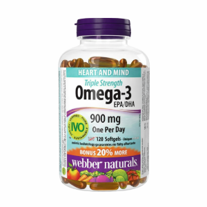 [HÀNG NHẬP KHẨU] Viên Uống Dầu Cá Webber Naturals Omega 3 Triple Strength 900mg Lọ 120 Viên