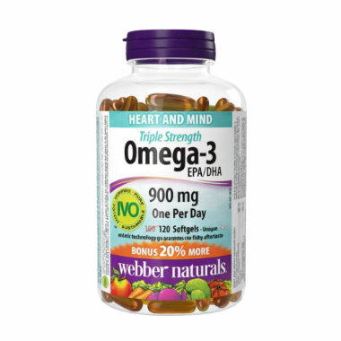 Ảnh của [HÀNG NHẬP KHẨU] Viên Uống Dầu Cá Webber Naturals Omega 3 Triple Strength 900mg Lọ 120 Viên