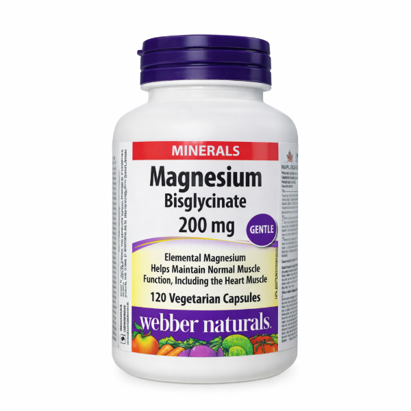 Ảnh của [HÀNG NHẬP KHẨU] Viên uống Webber Naturals Magnesium Bisglycinate 200mg - Hỗ Trợ Xương Răng Lọ 120v