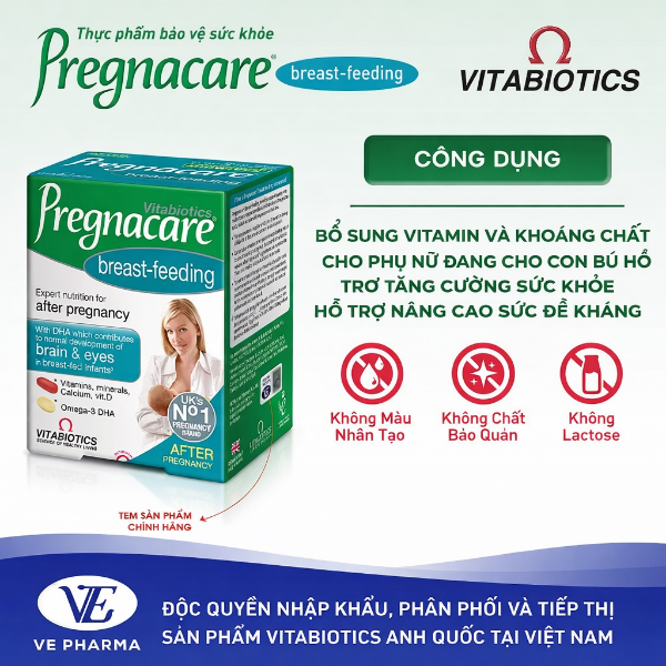 Ảnh của [HÀNG NHẬP KHẨU] VIÊN UỐNG PREGNACARE BREAST-FEEDING - Vitamin cho mẹ sau sinh Hộp 84 viên