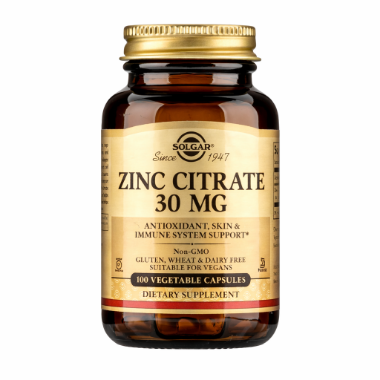 Ảnh của [HÀNG NHẬP KHẨU] Viên uống Solgar Zinc Citrate 30mg kẽm hữu cơ tăng đề kháng (100 viên)