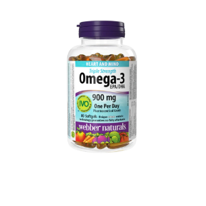 [HÀNG NHẬP KHẨU] Viên Uống Dầu Cá Webber Naturals Omega 3 Triple Strength 900mg Lọ 80 Viên
