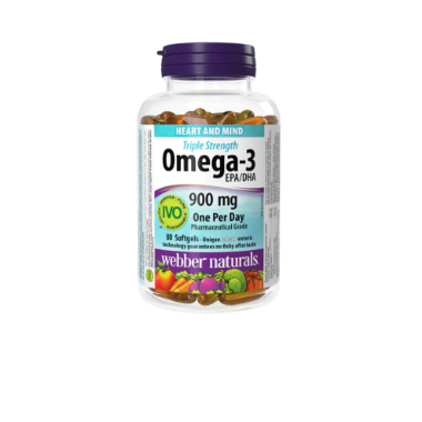 Ảnh của [HÀNG NHẬP KHẨU] Viên Uống Dầu Cá Webber Naturals Omega 3 Triple Strength 900mg Lọ 80 Viên