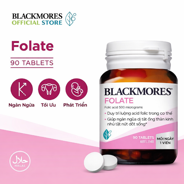 Ảnh của  Viên uống bổ sung acid folic BLACKMORES FOLATE (lọ 90 viên)