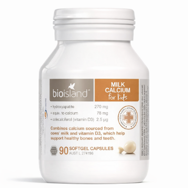 Ảnh của [HÀNG NHẬP KHẨU]  Viên uống BioIsland Milk Calcium For Kids Canxi sữa tăng chiều cao trẻ em (90 viên)