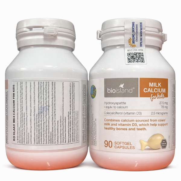 Ảnh của [HÀNG NHẬP KHẨU]  Viên uống BioIsland Milk Calcium For Kids Canxi sữa tăng chiều cao trẻ em (90 viên)