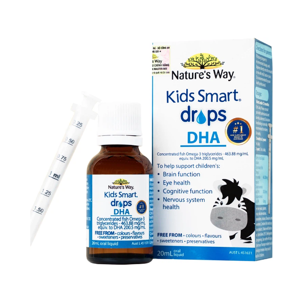 Ảnh của [HÀNG NHẬP KHẨU] Kids Smart Drops DHA 20ml Nature's Way Cho Trẻ Sơ Sinh