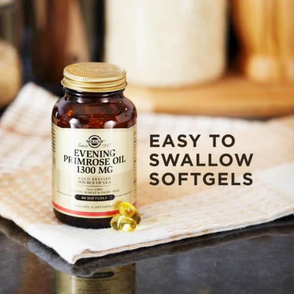Ảnh của [HÀNG NHẬP KHẨU]  Viên uống Solgar Evening Primrose Oil 1300 mg dầu anh thảo hỗ trợ cân bằng nội tiết nữ (Chai 60 viên)